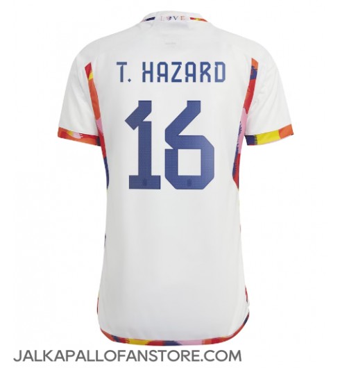 Belgia Thorgan Hazard #16 Vieraspaita MM-kisat 2022 Lyhythihainen